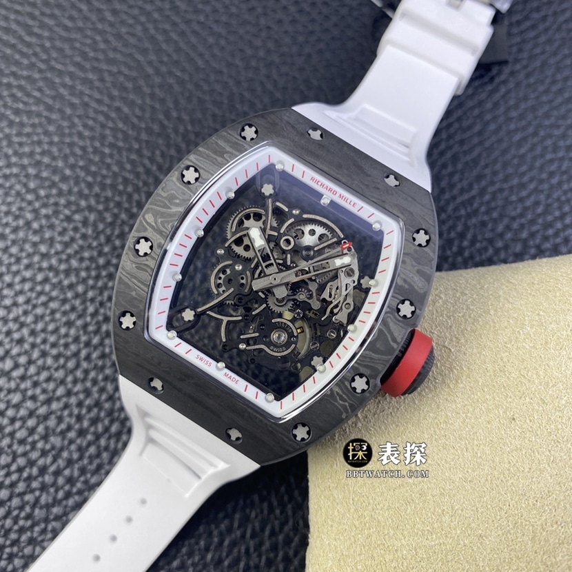 Richard Mille men's RM 055 NTPT1:1top-tier watch men's hollow disc rubber model pictures and prices front live photo
