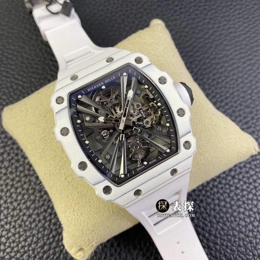 Richard Mille men's RM 12-01top-tier 1:1high-quality watch men's hollow disc rubber model pictures and prices front live photo