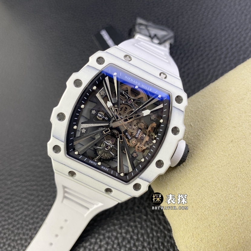 Richard Mille men's RM 12-01top-tier 1:1high-quality watch men's hollow disc rubber model pictures and prices front live photo