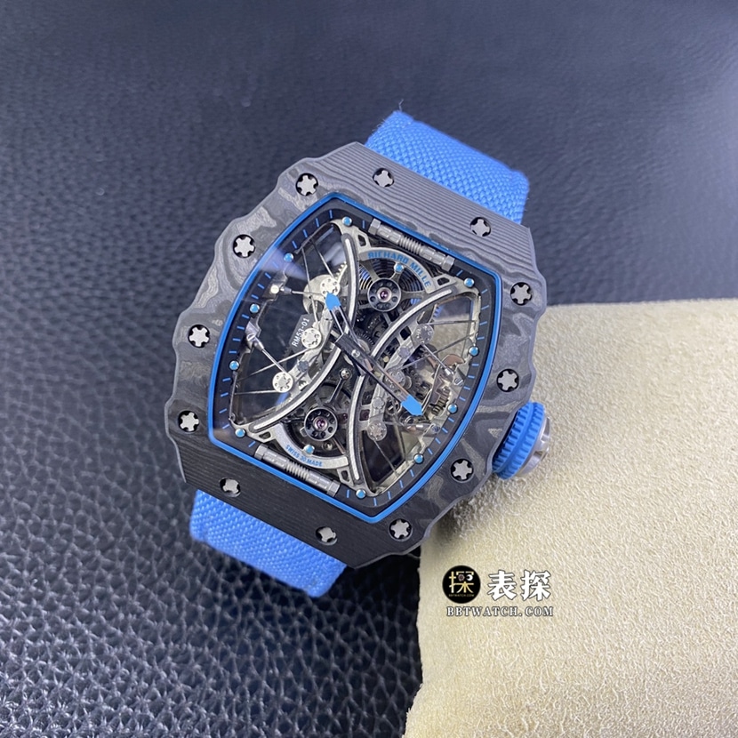 Richard Mille men's RM 53-01top-tier 1:1super watch men's hollow disc rubber model picture and price front live photo