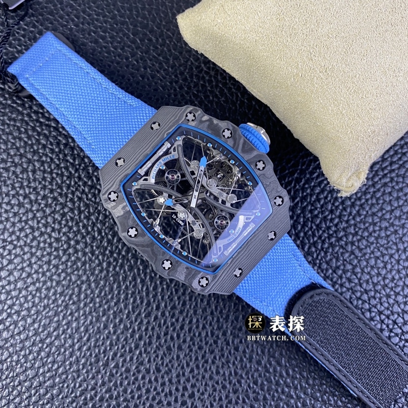 Richard Mille men's RM 53-01top-tier 1:1super watch men's hollow disc rubber model picture and price front live photo