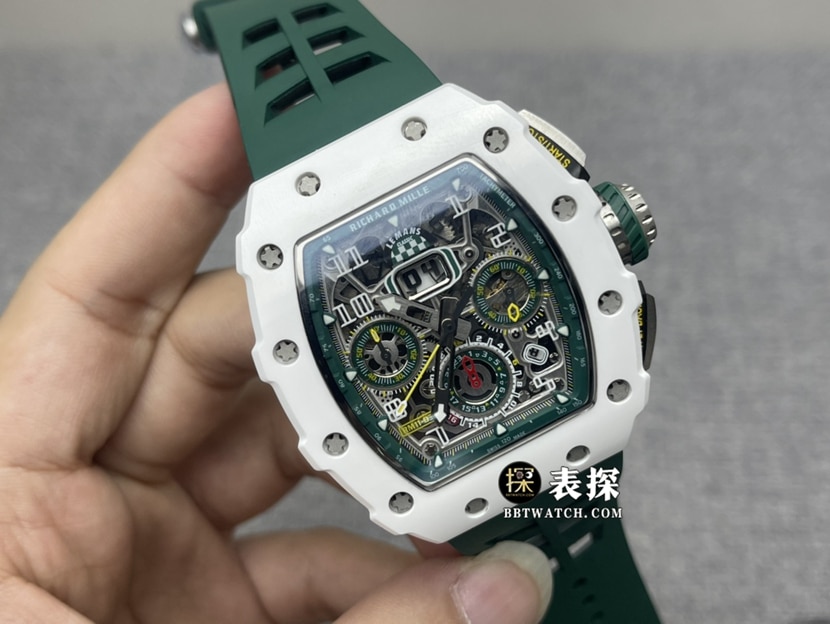 KV Factory Richard Mille men's RM 11-02 LMC1:1super watch men's black dial rubber model pictures and prices front live photo