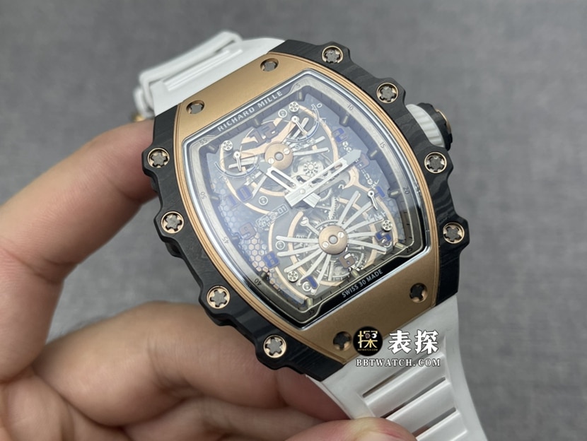 Richard Mille men's RM 21-011:1top-tier watch men's hollow dial tourbillon rubber model pictures and prices front live photo