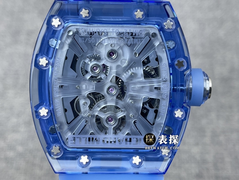 EUR factory Richard Mille men's RM056super watch men's hollow plate rubber model picture and price caseback live photo