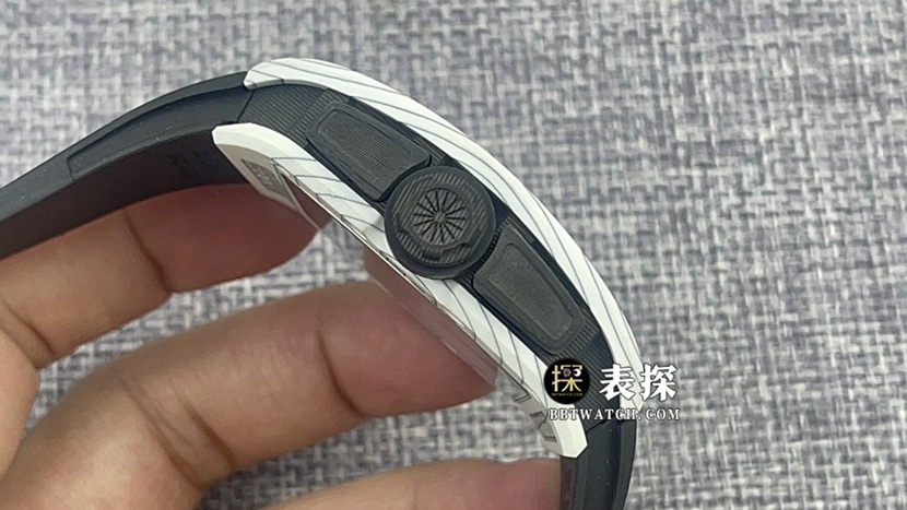 BBR factory Richard Mille men's RM 055 NTPT1:1super watch men's hollow disc rubber model pictures and prices side live photo