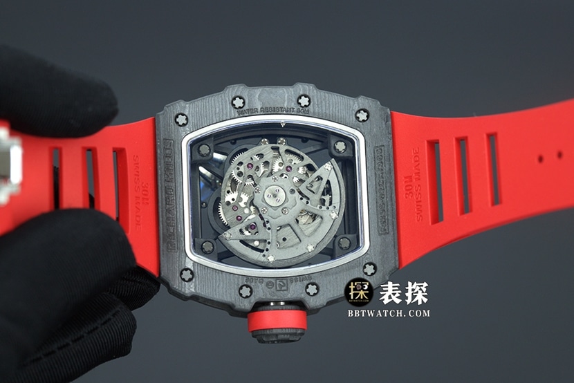 ZF FactoryRichard MilleRM035-2top-tier 1:1high-quality watch men's hollow disc rubber model picture and price caseback live photo