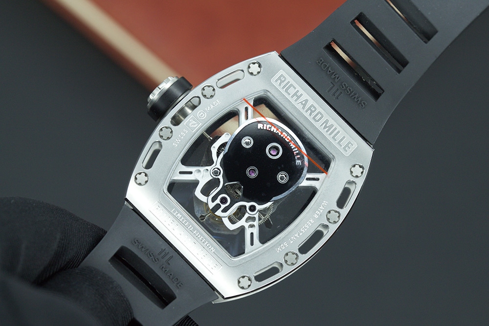 YS factory Richard MilleRM521:1super watch men's skull rubber model picture and price caseback live photo