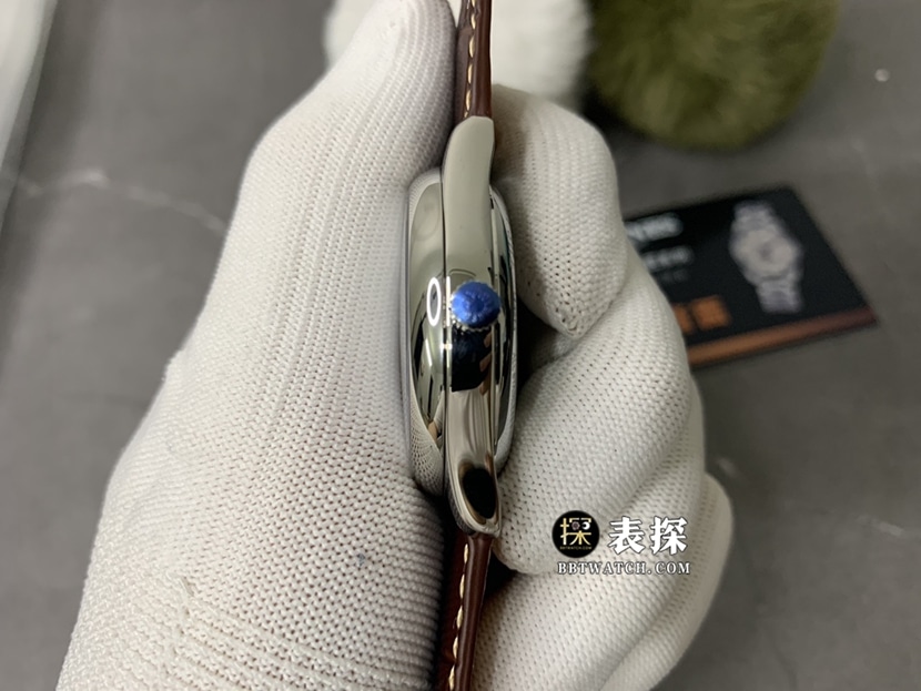 GS factory Longines watchmaking traditional top-tier 1:1super watch men's silver wheat plate moon phaseleather strap model pictures and prices side live photo