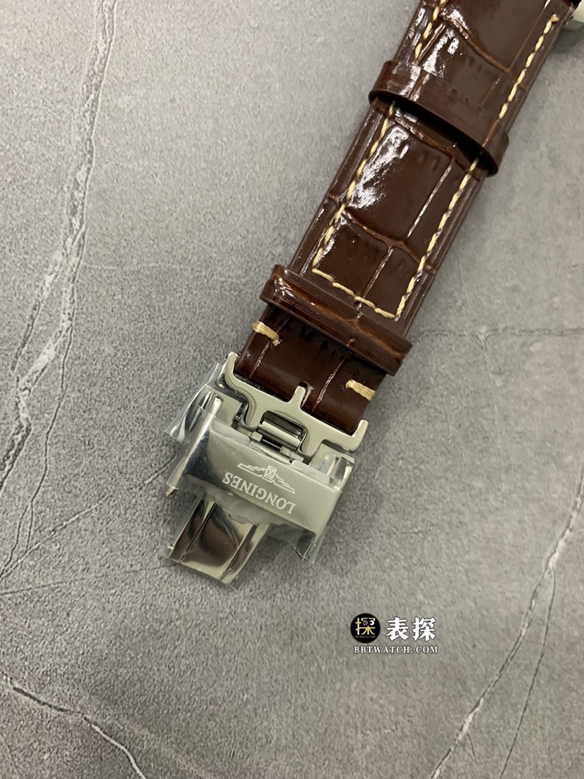 GS factory Longines watchmaking traditional top-tier 1:1super watch men's silver wheat plate moon phaseleather strap model pictures and prices clasplive photos