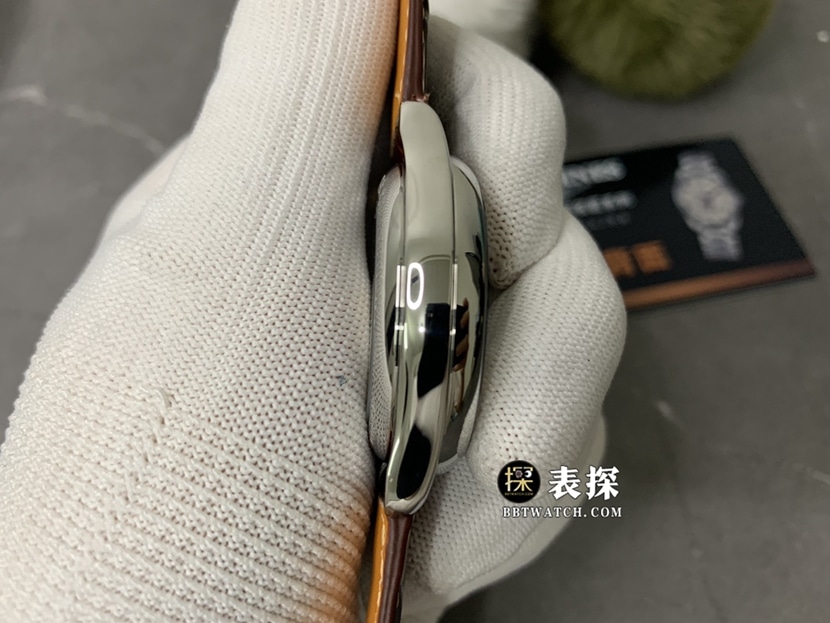 GS factory Longines watchmaking traditional top-tier 1:1super watch men's silver wheat plate moon phaseleather strap model pictures and prices side live photo