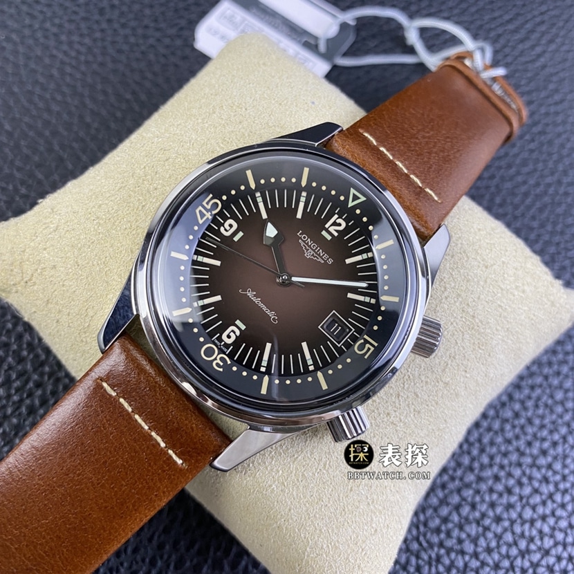 OS factory Longines classic watch men's brown plate leather strap model pictures and prices front live photo