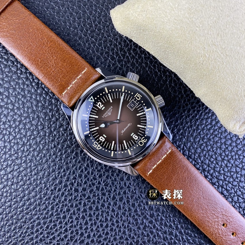 OS factory Longines classic watch men's brown plate leather strap model pictures and prices front live photo