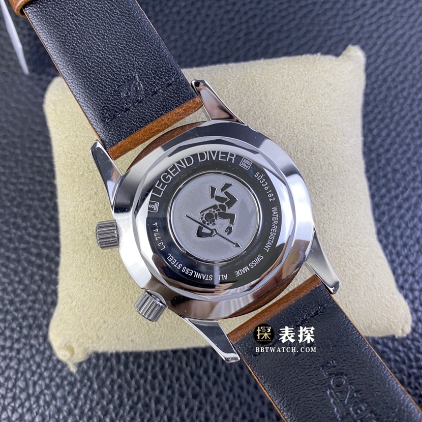OS factory Longines classic replicasuper watch men's brown plate leather strap model pictures and prices caseback live photo