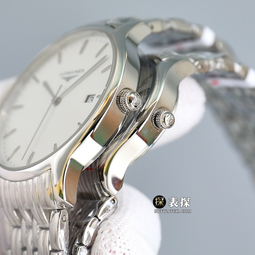 GS factory Longines classic top-tier watch couple white dialsteel bracelet picture and price side live photo