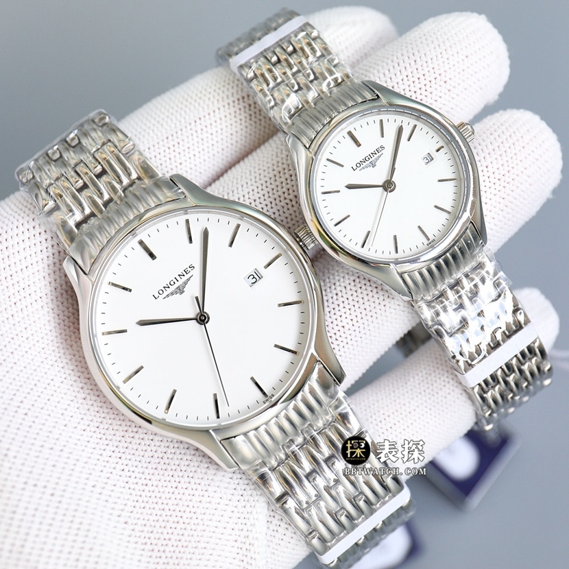 GS factory Longines classic top-tier watch couple white dialsteel bracelet picture and price front live photo