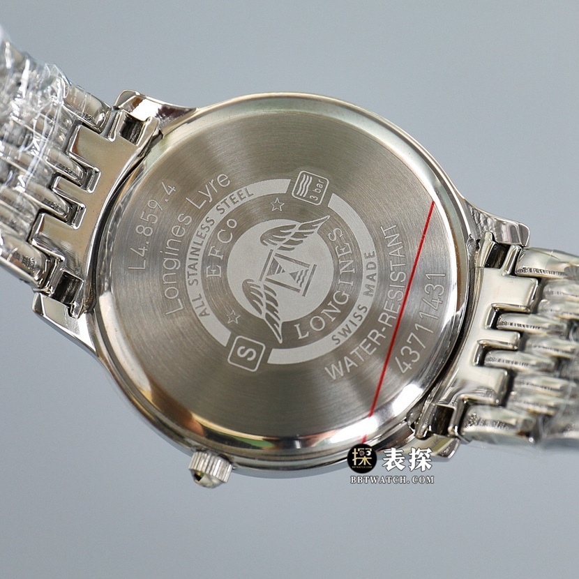 GS factory Longines classic top-tier watch couple white dialsteel bracelet picture and price caseback live photo