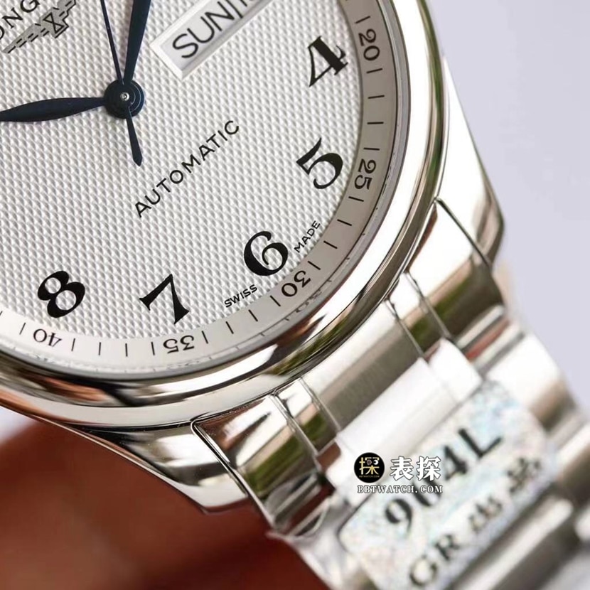 GR factory Longines watchmaking traditional top-tier watch men's silver wheat grain plate steel bracelet model pictures and prices front live photo
