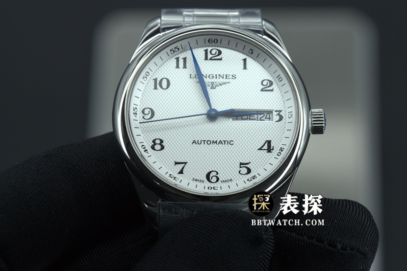 KL factory Longines famous craftsman top-tier high-quality watch picture and price white dial blue needle steel bracelet model front live photo