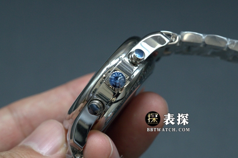 GS factory Longines famous craftsman eight-pin moon phasetop-tier watch white dial blue needle steel bracelet model picture and price side live photo