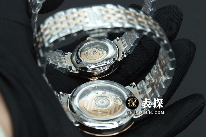 Longines Boya watch couple white dial black needle steel bracelet picture and price caseback live photo