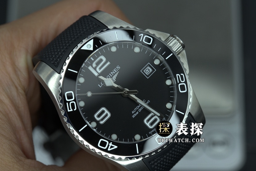 ZF FactoryLongines Concas top-tier watch men's black dial rubber model pictures and prices front live photo