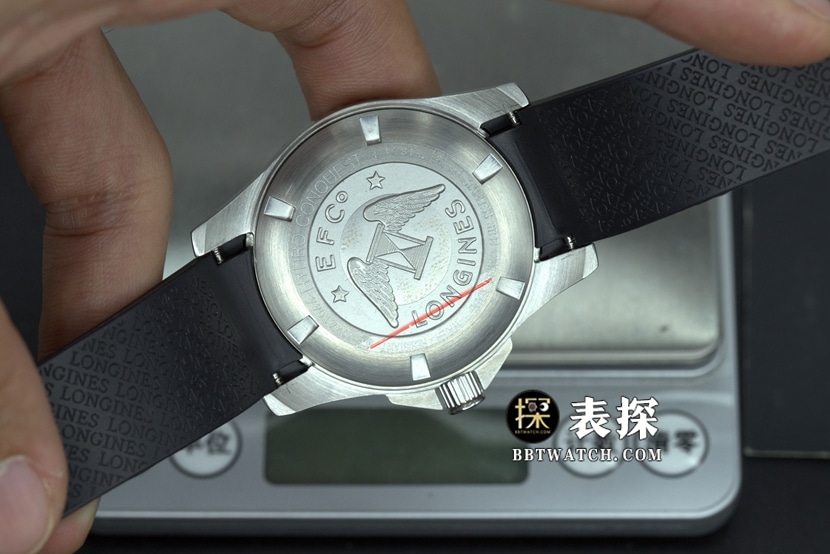 ZF FactoryLongines Concas top-tier watch men's black dial rubber model pictures and prices caseback live photo