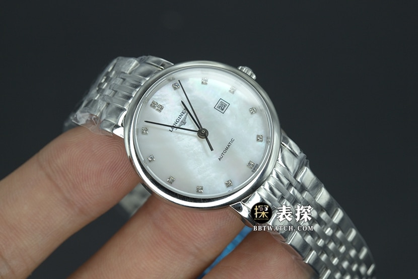 Longines Boya top-tier 1:1super watch women's white dialsteel bracelet model pictures and prices front live photo