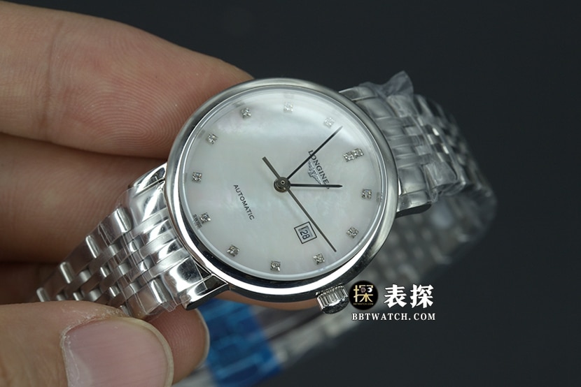 Longines Boya top-tier 1:1super watch women's white dialsteel bracelet model pictures and prices front live photo