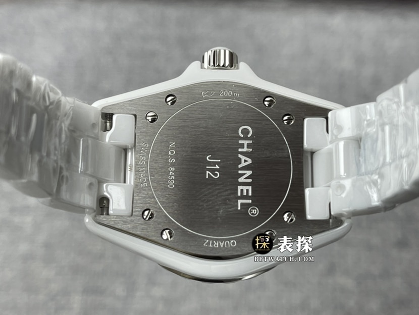 KOR factory Chanel ladies J12top-tier 1:1high-quality watch white dialsteel bracelet model pictures and prices caseback live photo