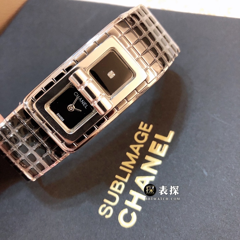 Chanel ladies top-tier watch black dialsteel bracelet model pictures and prices front live photo