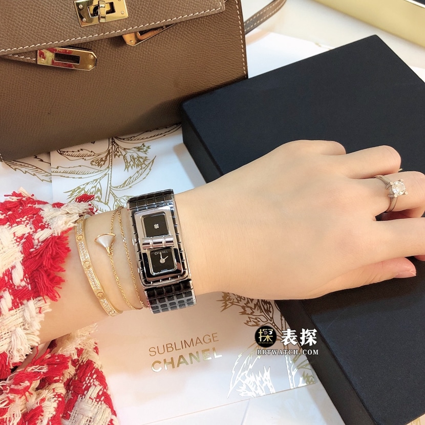 Chanel ladies top-tier watch black dialsteel bracelet model pictures and prices front live photo