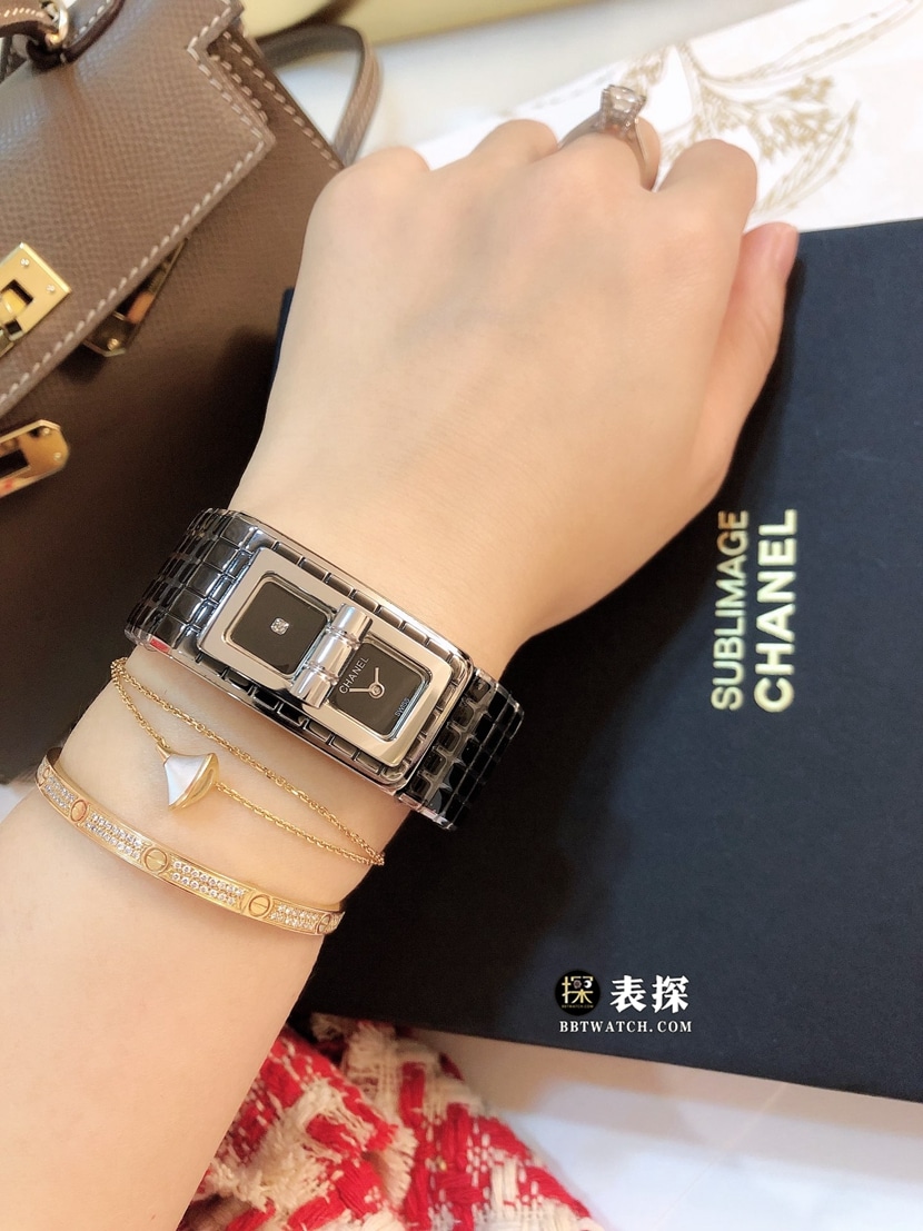 Chanel ladies top-tier watch black dialsteel bracelet model pictures and prices front live photo