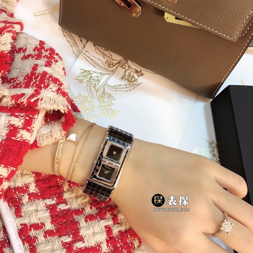 Chanel ladies top-tier watch black dialsteel bracelet model pictures and prices front live photo