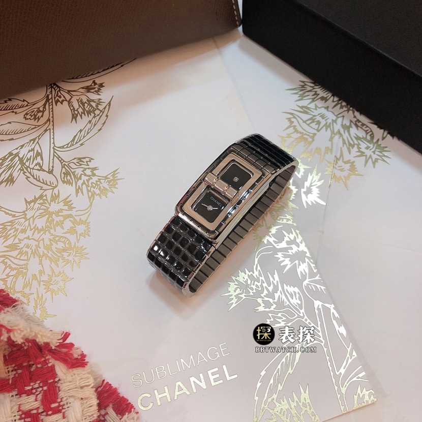 Chanel ladies top-tier watch black dialsteel bracelet model pictures and prices front live photo