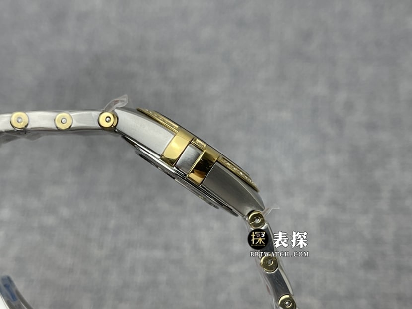 3S factory Omega Constellation top-tier watch women's white mother-of-pearl plate yellow gold diamond steel bracelet model pictures and prices side live photo