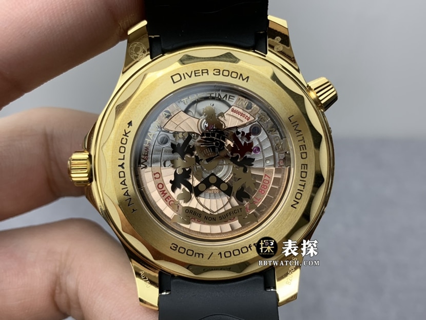 OR factory OmegaSeamaster007top-tier 1:1super watch men's black dial rubber model picture and price caseback live photo