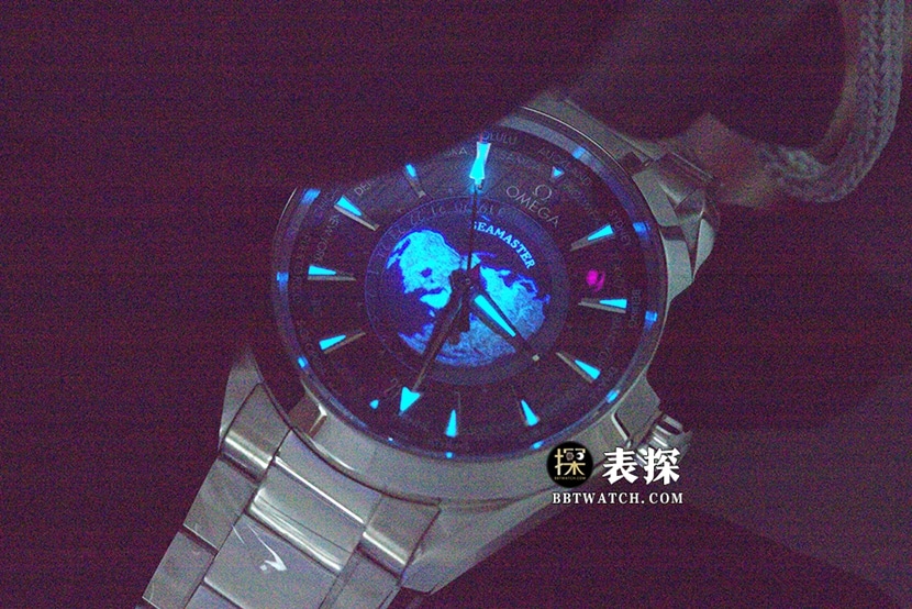 VS FactorySeamasterOmega1:1replica watch blue dial world time steel bracelet model 220.10.43.22.03.001lumelive photos