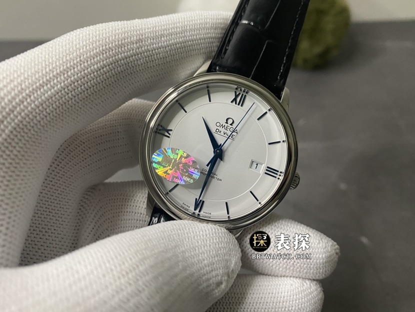 MKS FactoryOmega De Ville watch men's white dialleather strap model pictures and prices front live photo