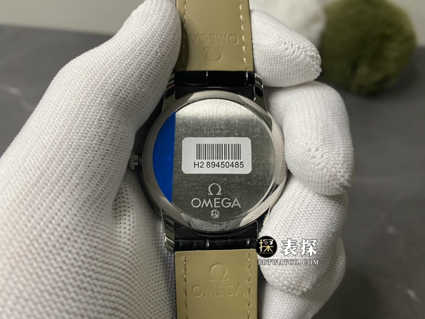 MKS FactoryOmega De Ville watch men's white dialleather strap model pictures and prices caseback live photo