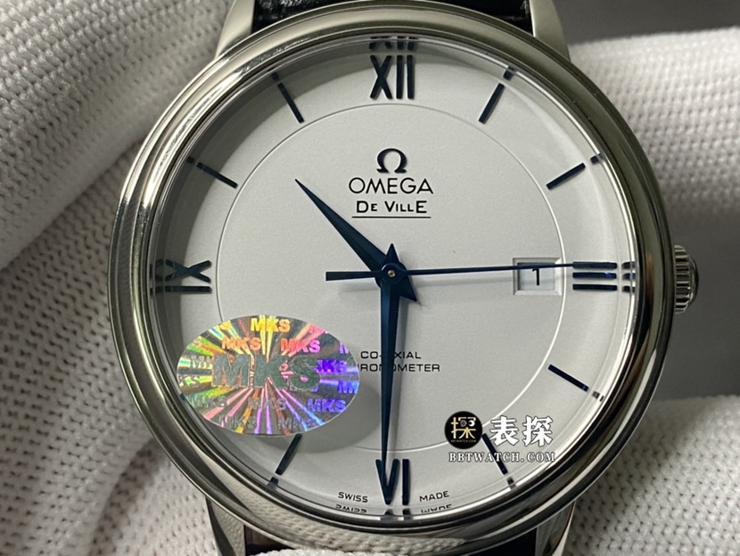 MKS FactoryOmega De Ville watch men's white dialleather strap model pictures and prices front live photo