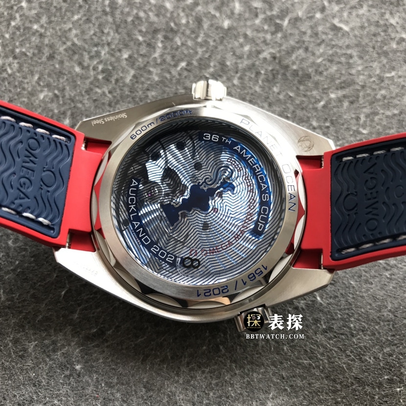 VS FactoryOmegaSeamaster1:1super watch men's white dial America's Cup rubber model picture and price caseback live photo