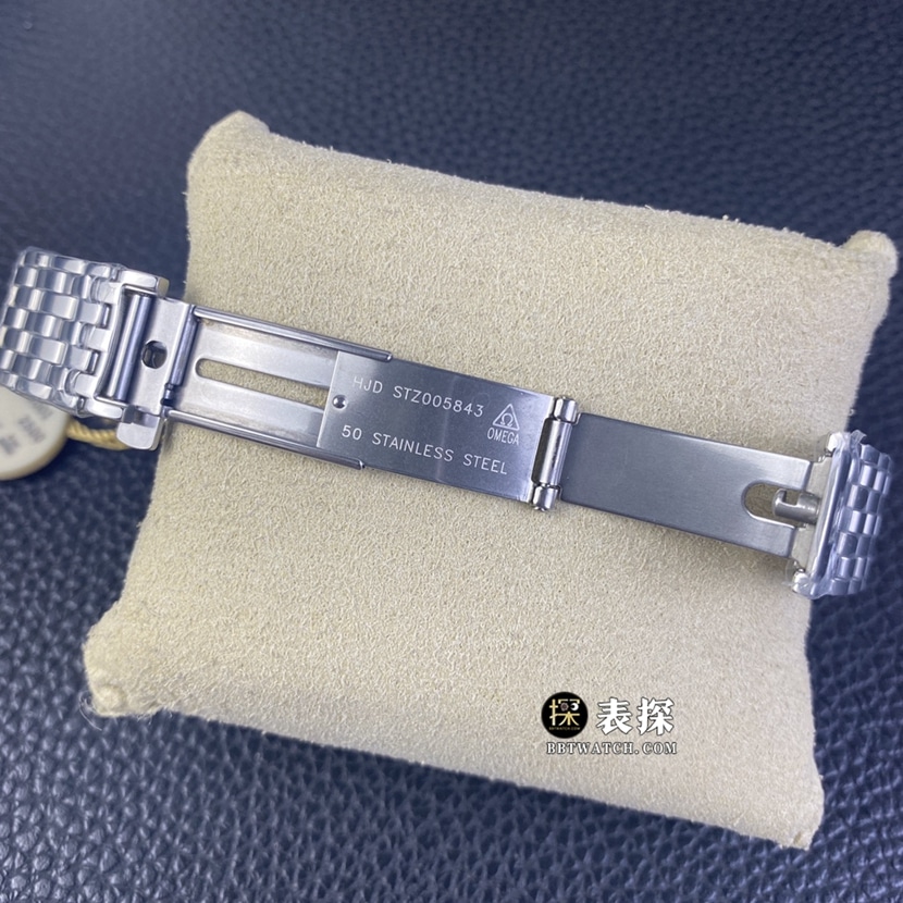 A+ factory Omega De Ville top-tier watch men's blue teddy bear pattern plate steel bracelet model pictures and prices clasplive photos