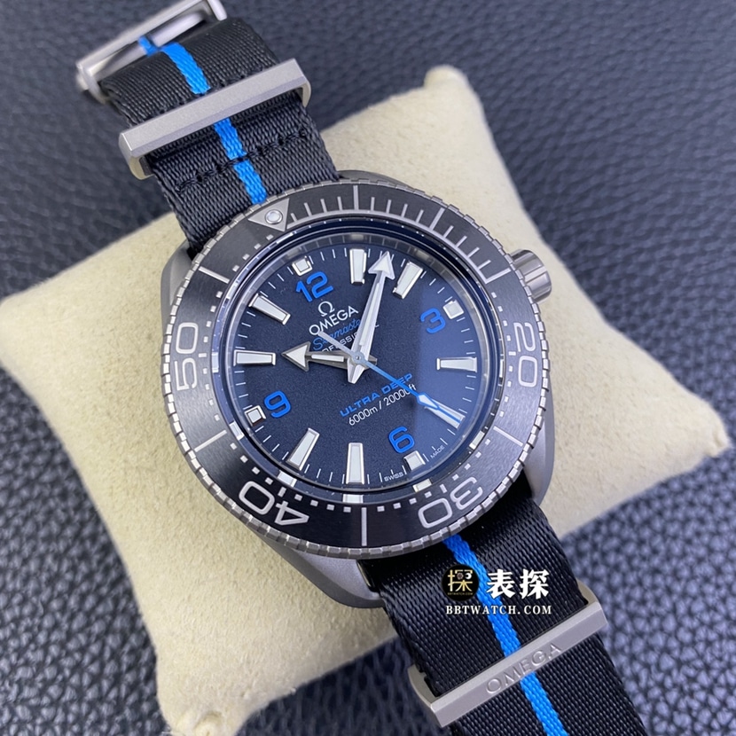 SBF factory OmegaSeamaster1:1super watch men's black dialleather strap model pictures and prices front live photo