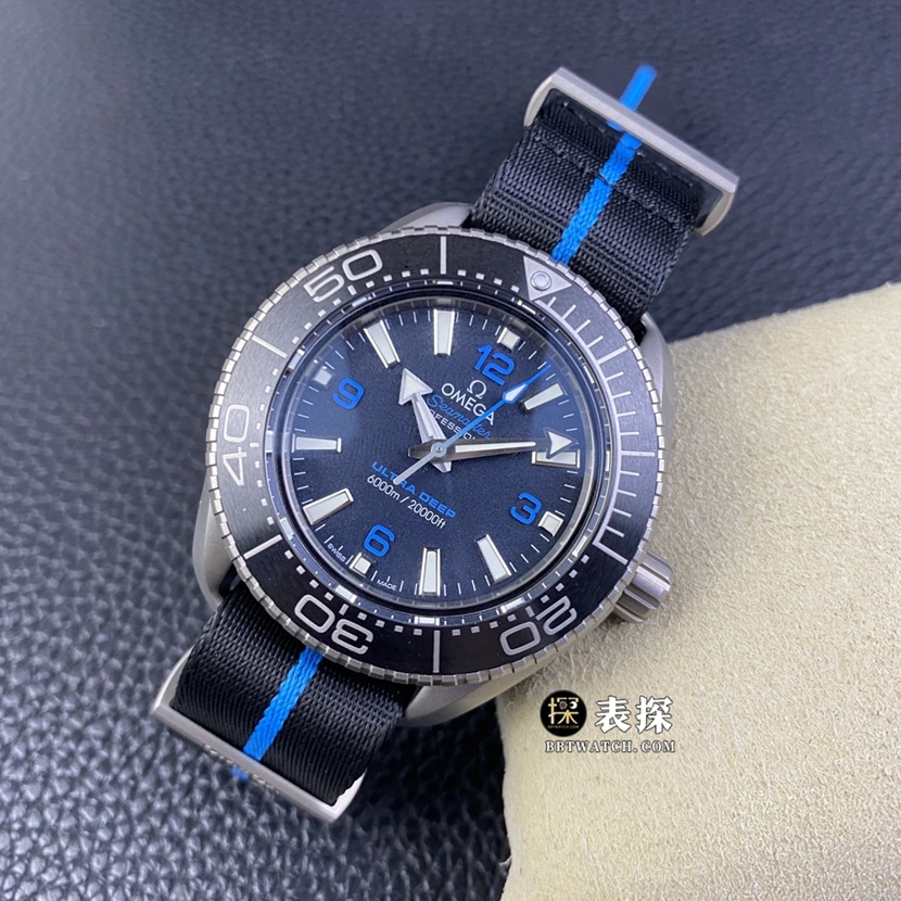 SBF factory OmegaSeamaster1:1super watch men's black dialleather strap model pictures and prices front live photo