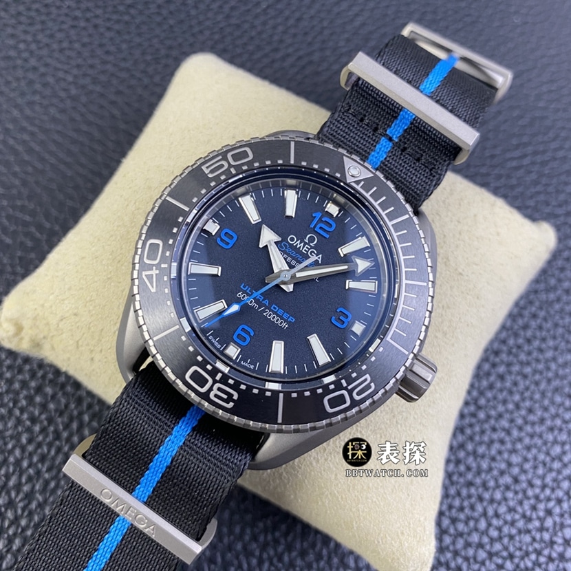 SBF factory OmegaSeamaster1:1super watch men's black dialleather strap model pictures and prices front live photo