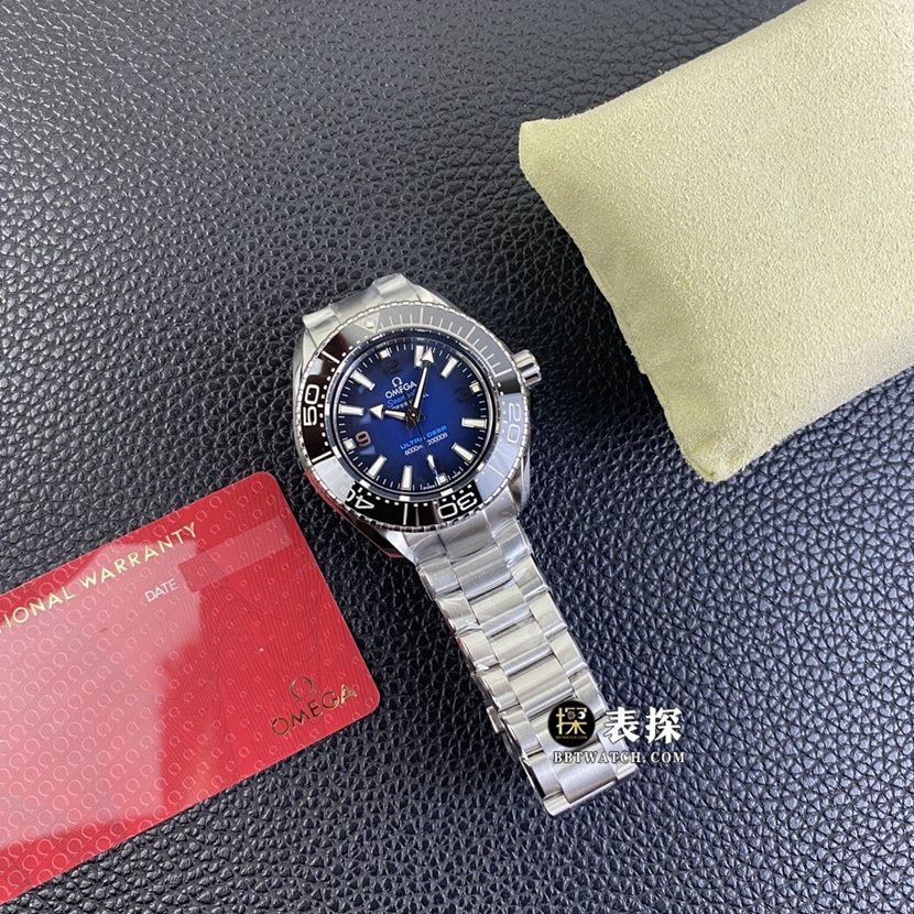 SBF factory OmegaSeamastersuper watch men's blue and black gradient disc steel bracelet model pictures and prices front live photo
