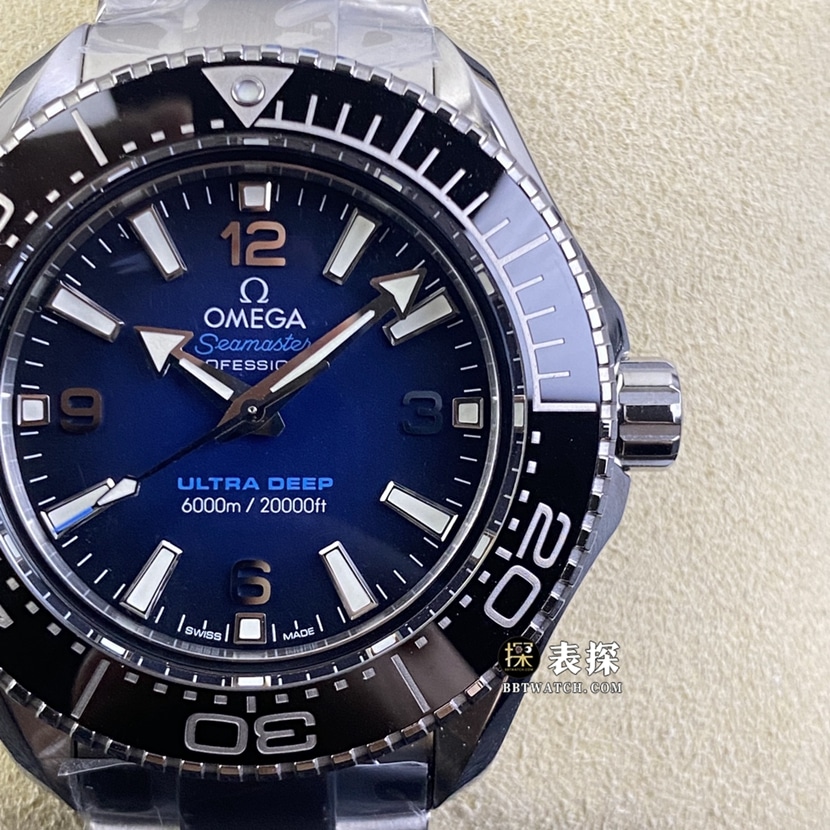 SBF factory OmegaSeamastersuper watch men's blue and black gradient disc steel bracelet model pictures and prices front live photo