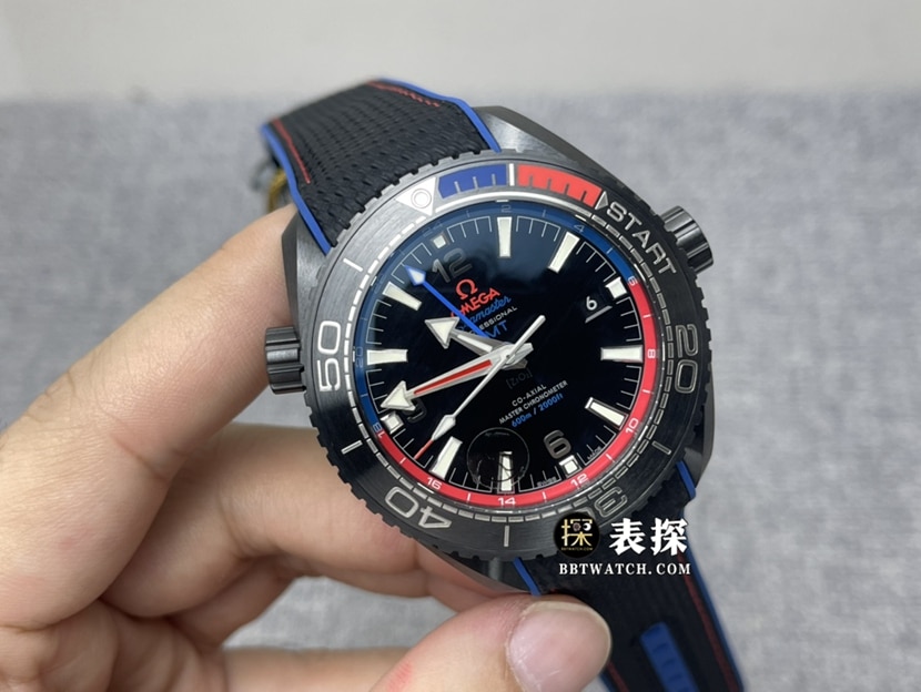 VS FactoryOmegaSeamastertop-tier 1:1super watch men's black dial deep sea black rubber model pictures and prices front live photo