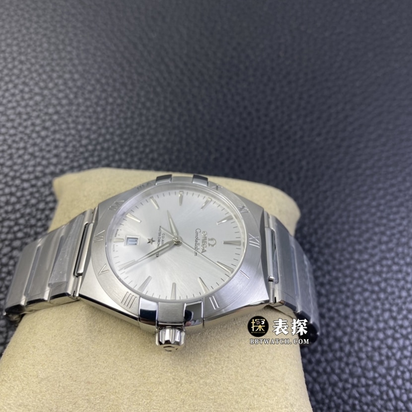 Omega Constellation watch men's silver dialsteel bracelet pictures and prices side live photo
