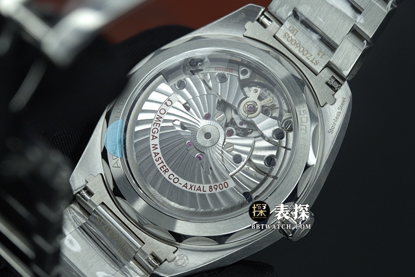 VSSeamasterOmega1:1replica watch blue dialsteel bracelet model 220.10.41.21.03.002caseback live photo